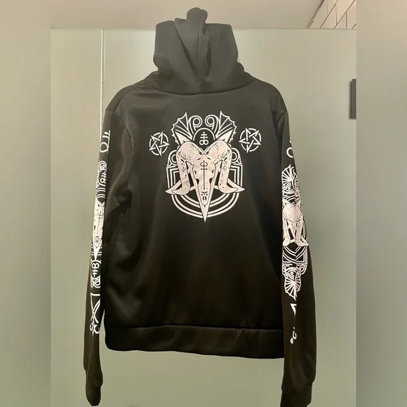 NWOT Mystical Baphomet Print Black Gothic Jacket - Picture 6 of 15